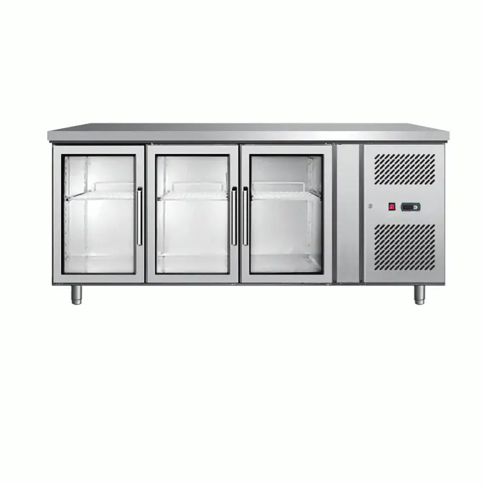 بانكول ثلاجة عرض كاونتر قائم 3باب زجاج - ستيل EPF3731 بانكول ثلاجة عرض