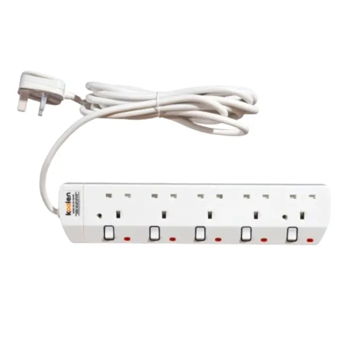 كولن توصيلة كهرباء 3 متر 5 مخارج - أبيض 301100005 كولن توصيلة كهرباء