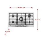 ⁦تيرم مسطح بلت ان غاز 90 سم - ستيل - ايطالي Trmbh90cig⁩ - الصورة ⁦2⁩