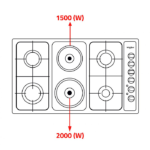 ويرلبول بتوجاز بلت ان غاز 90 سم اشعال ذاتي-ستيل Gmm94e20ixsa