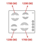 ويرلبول بتوجاز بلت ان 60 سم 4 شعلات - أسود Akm613ix