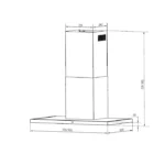 ⁦ماستر جاز شفاط المطبخ 3سرعات -380 وات- 60 سم MGHT-60⁩ - الصورة ⁦2⁩