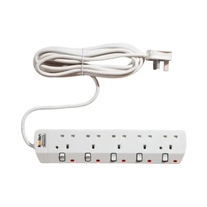 كولن مشترك كهربائي 5 متر - 5 مخارج – أبيض 301100006 كولن مشترك كهربائي