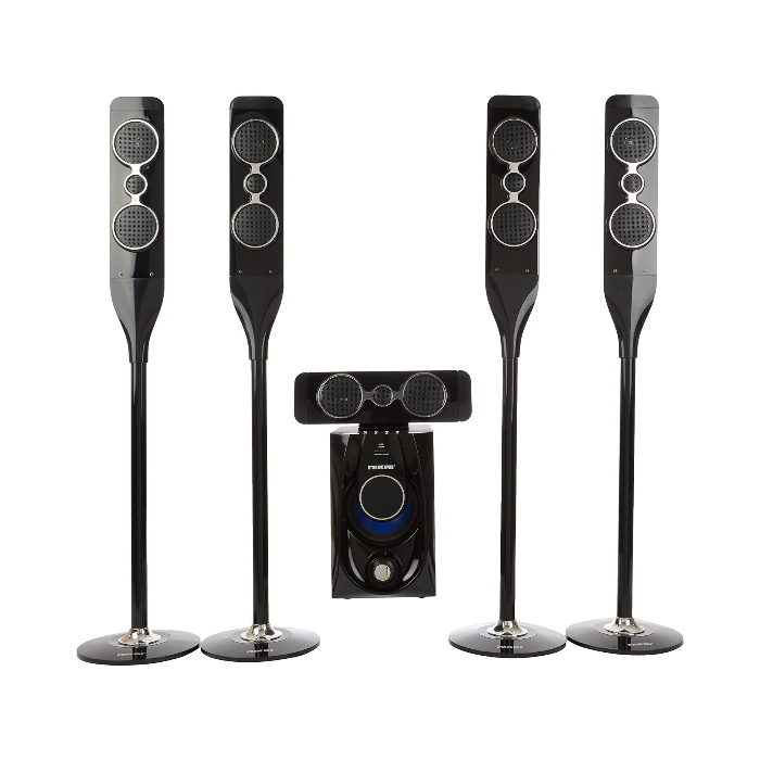 سماعات بلوتوث نيكاي 5.1 قناة مع مضخم صوت - أسود