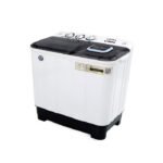 كليكون غسالة ملابس حوضين 6.9 كيلو - ابيض/اسود CK637