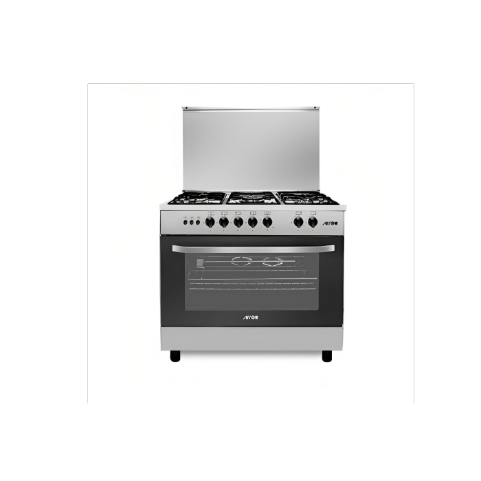 أرو فرن غازى أمان كامل 5 شعلات - 55*80 سم - ستيل RO-8055GSF