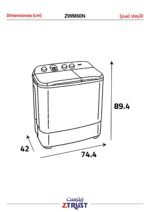 غسالة ملابس حوضين زيترست - 6 كيلو - تجفيف 4 كيلو - أبيض