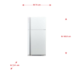 هيتاشي ثلاجة بابين 16 قدم إنفرتر - أبيض R-v625ps7kpwh