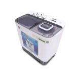 غسالة ملابس حوضين كليكون 6.9 كيلو - ابيض/اسود