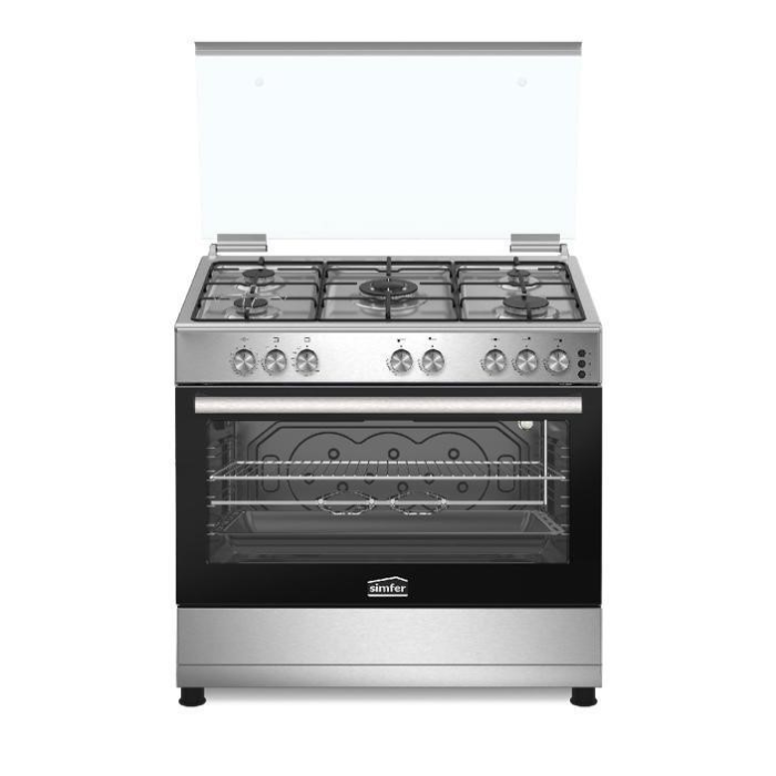 سيمفر فرن غار 5 شعلات - 60*90 سم - ستيل F9502SGWHM-SMF01