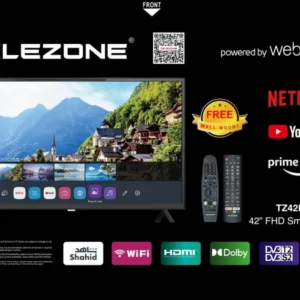 تليزون شاشة 42 بوصة سمارت LED TV - FHD - اسود TZ42RGW