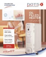 دفاية زيتية 11 ريشة دوتس - 2000 وات - ابيض