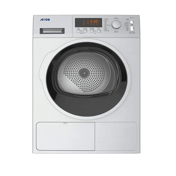 ارو مجفف ملابس 8 كيلو مع مكثف - Heat pump - فضي RO-08GDHS