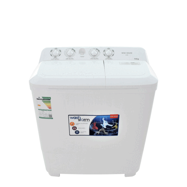 نيو هاوس غسالة حوضين 10 كيلو – أبيض NW-X100