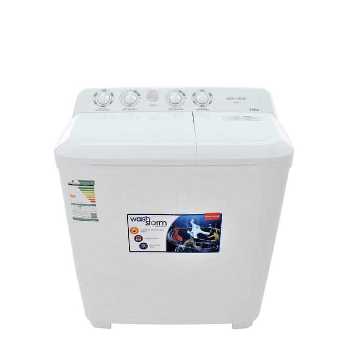نيو هاوس غسالة حوضين 10 كيلو – أبيض NW-X100