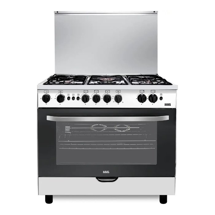 هاس فرن غازى 60*90سم 5عيون إشعال ذاتي أمان كامل ستيلHC960FE1