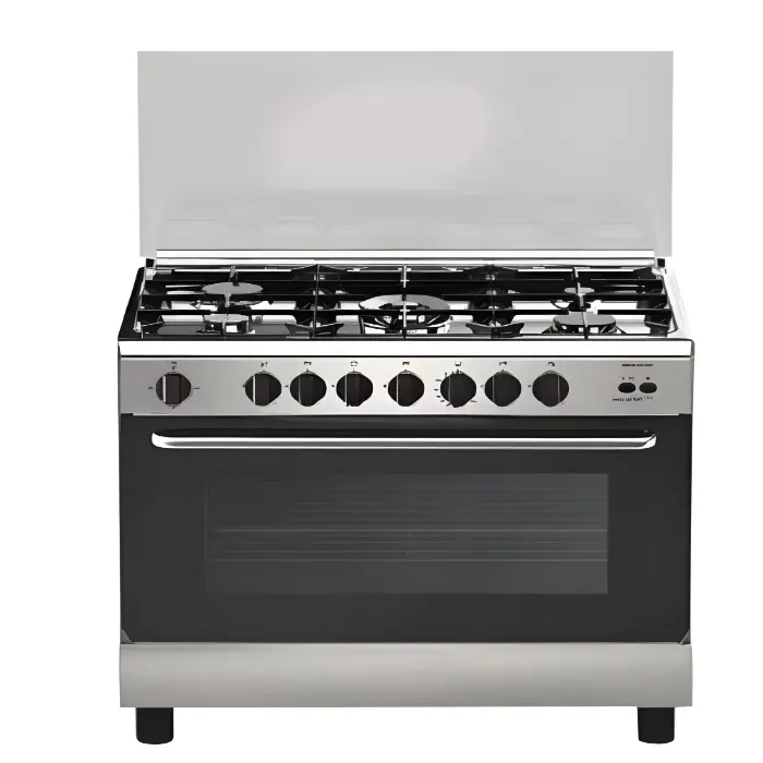 سوبر جنرال فرن غاز 5 عيون 90x60 سم - شواية - ستيل KSGC904FS سوبر جنرال فرن غاز