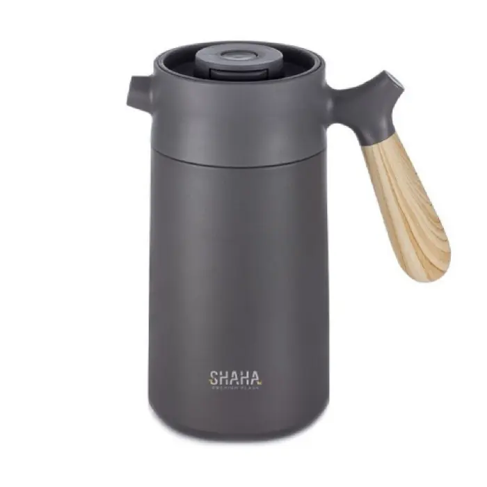 شاها ترمس ضغاط 1.4 لتر بيد خشبية – رمادي 311115044 شاها ترمس ضغاط