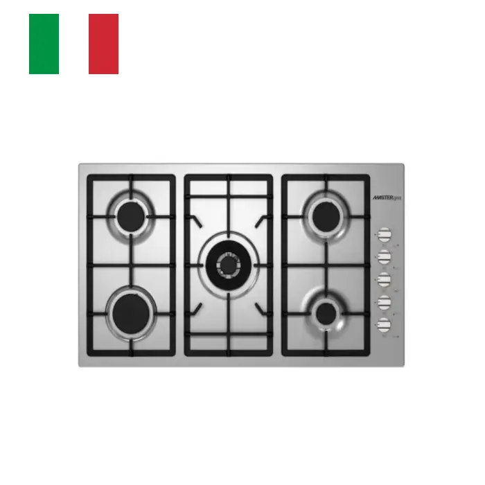 ماستر جاز مسطح بلت ان غاز 90 سم 5 شعلات - ايطالي H95GLCX ماستر جاز مسطح
