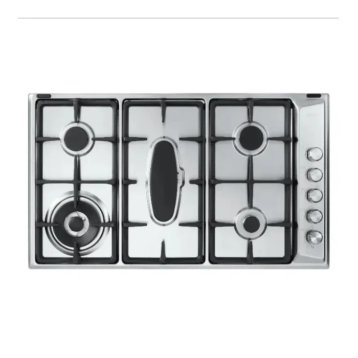 البا سطح غاز بلت ان 5 عيون 90 سم - ستيل إيطالي ASEN95-555XD البا سطح غاز بلت ان