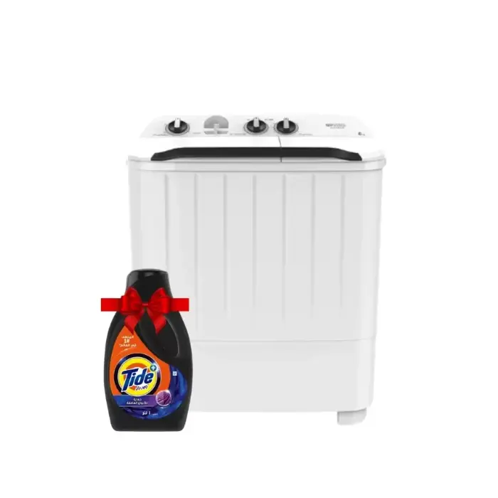 جنرال سوبريم غساله 6 كيلو نصف اوتوماتيك حوضين – أبيض GSTT60XW جنرال سوبريم غساله