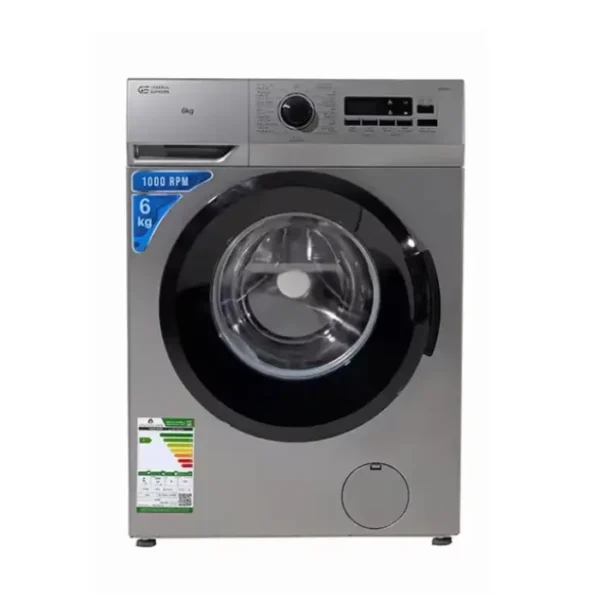جنرال سوبريم غسالة فتحة امامية اتوماتيك 6 كيلو - فضي GSFLN60