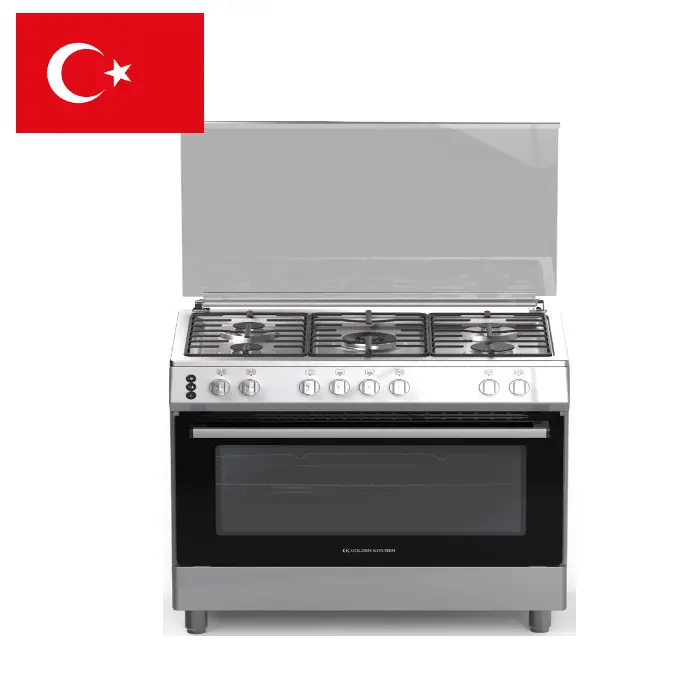 جولدن كيتشن بوتاجاز 5 عين غاز 90 سم تركي – استيل TOG9450-1 جولدن كيتشن بوتاجاز
