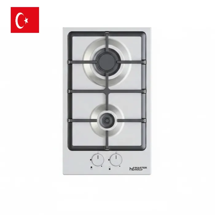 ماستر جولد سطح غاز 30سم - 2 شعلة بلت ان - ستيل MG-3710-05 ماستر جولد سطح غاز